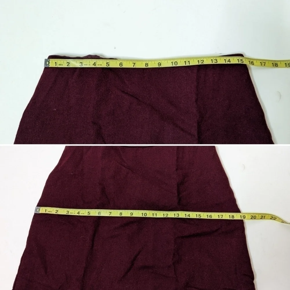 Old Navy Vintage Wool Blend Maroon A-line Skirt Size 8
